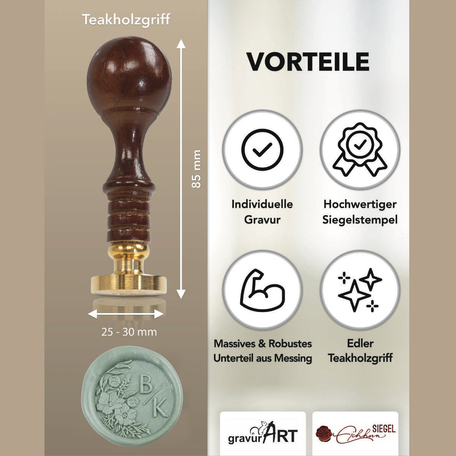 Wachsstempel personalisiert Design Sophia