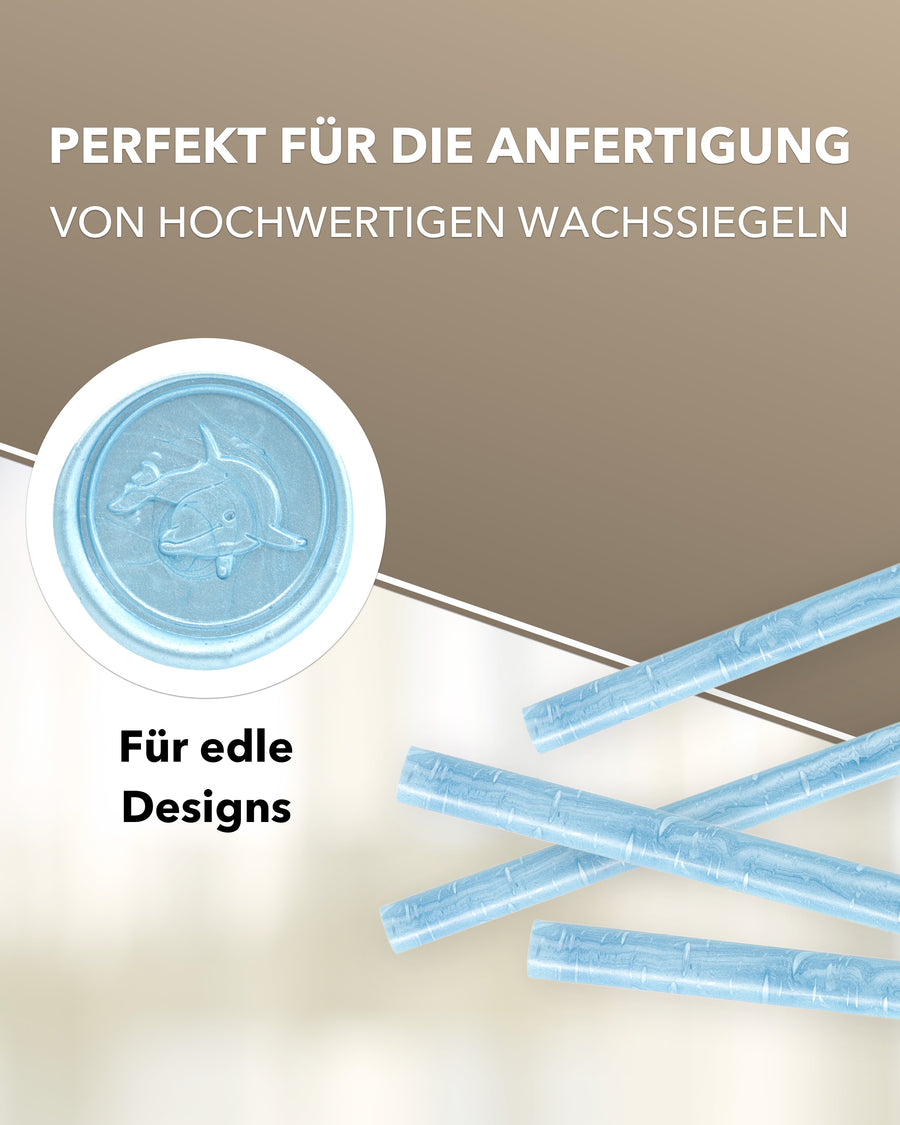 Siegelwachs (flexibel) für Pistole 7 mm, 6-er Pack Aqua perlmutt