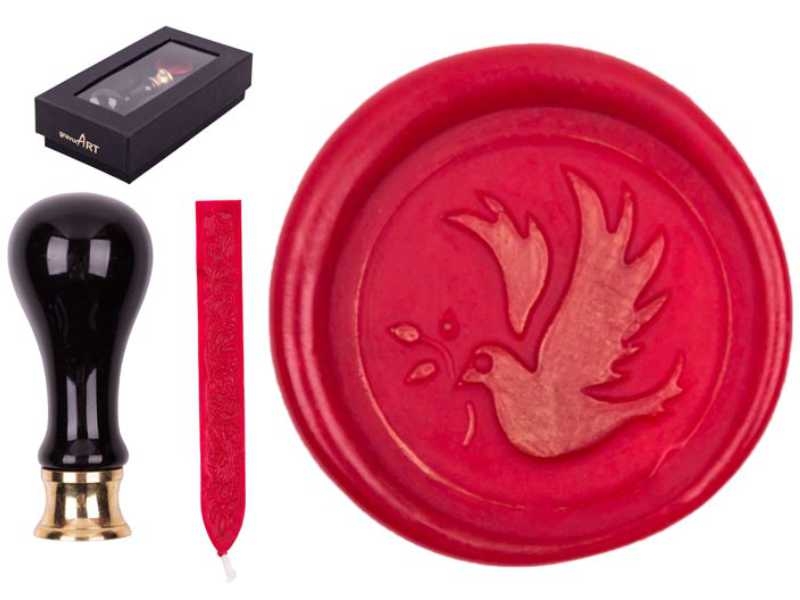 Siegelset Rimini Motiv "Taube" inkl. Siegelwachs Rot