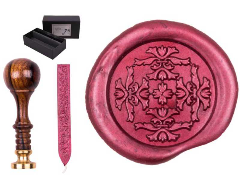 Siegelset Sigillum Motiv "Blütenornament" inkl. Siegelwachs