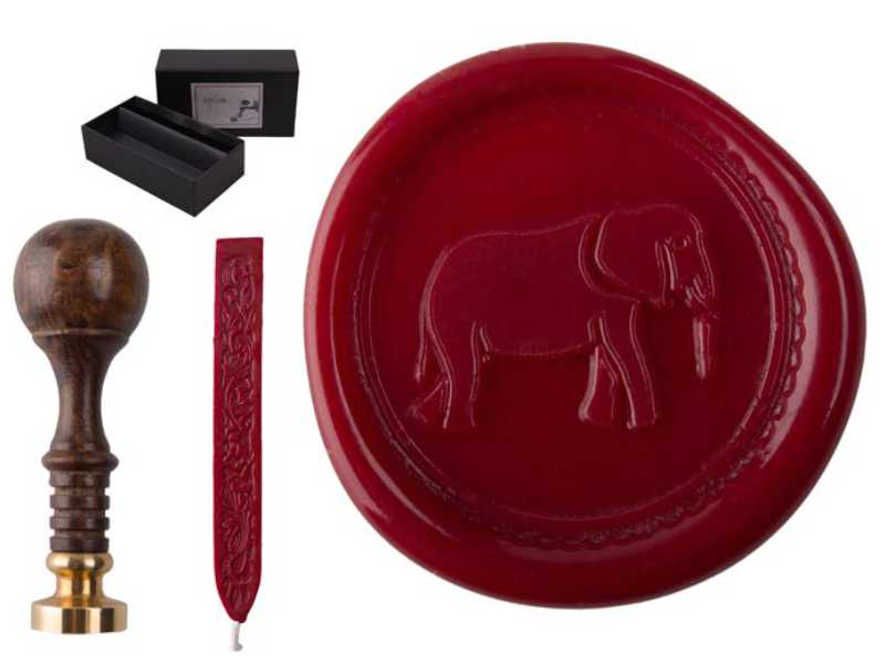 Siegelset Sigillum Motiv "Elefant" inkl. Siegelwachs