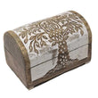 Laden Sie das Bild in den Galerie-Viewer, Holzbox &quot;Baum des Lebens, Design 2&quot; weiß aus massivem Mangoholz, verschiedene Größen
