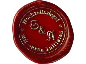 Fertige Siegel mit 3 Buchstaben und Rundtext, 28 mm
